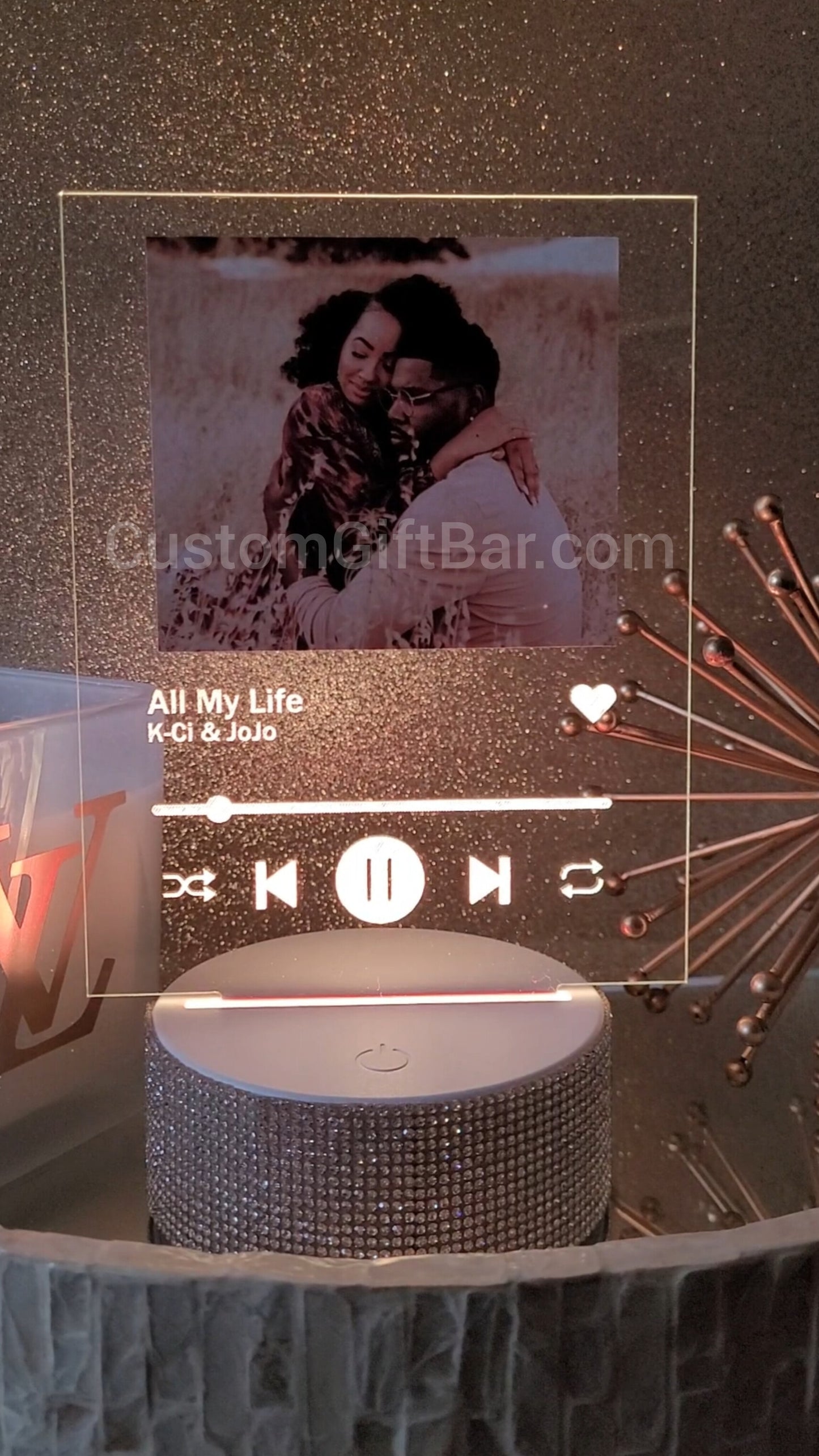 Personalized Couples Song Plaque Light