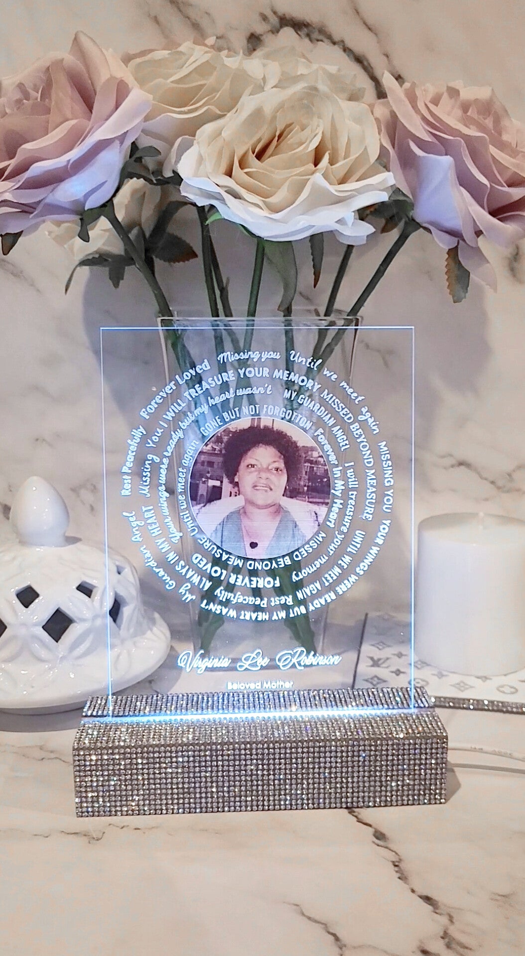 Memorial Photo Keepsake LED Plaque