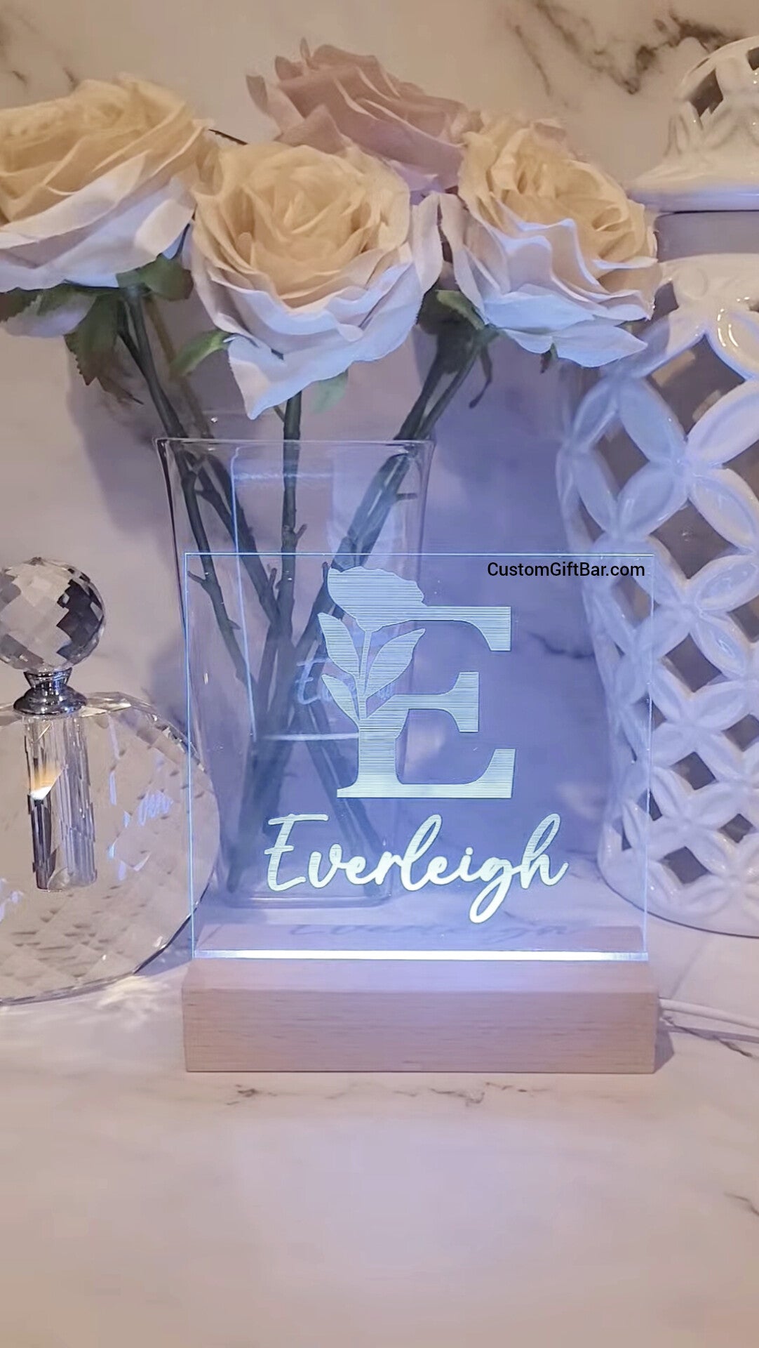 Floral Name LED Sign