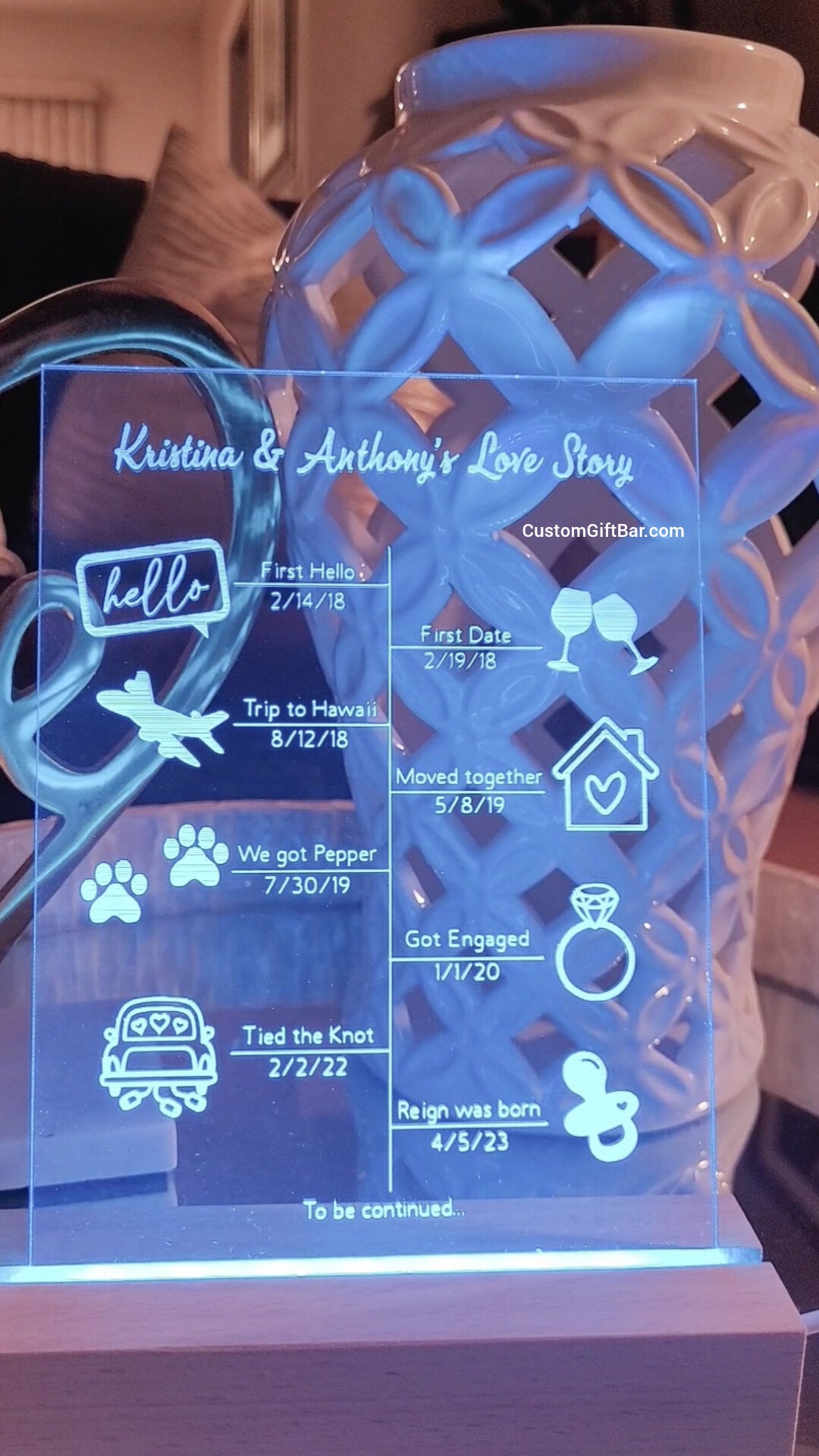 Our Love Story LED Light Sign
