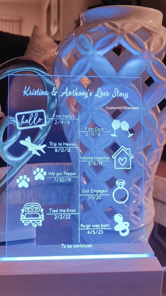 Our Love Story LED Light Sign