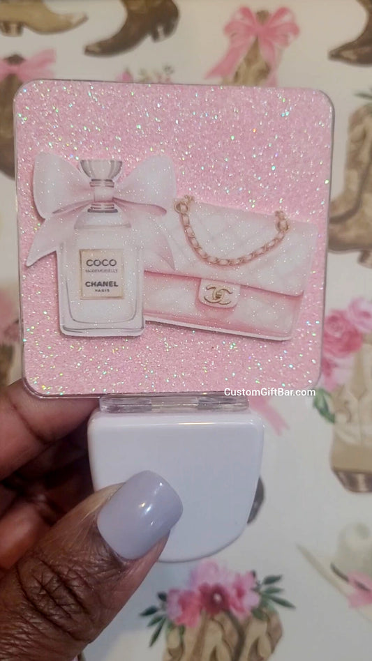 Pink Glitter Designer Night Light